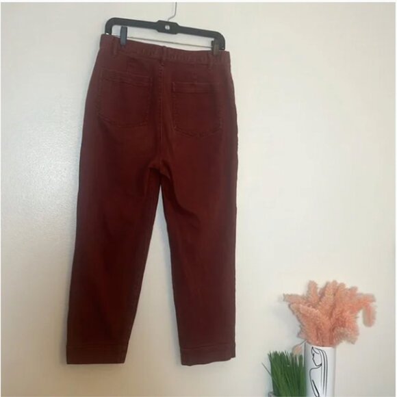 Madewell Burgundy Cropped Tapered Pants - Picture 6 of 7